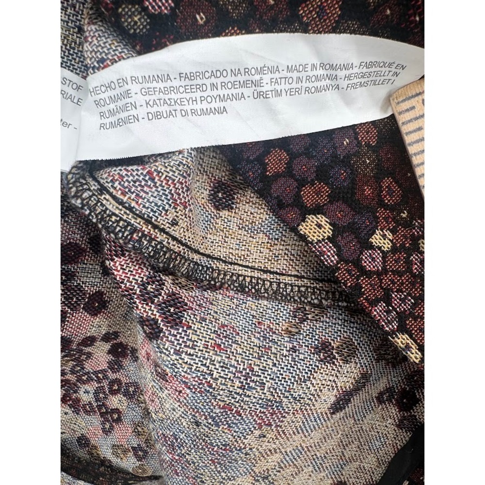 Zara Trafaluc Women Brown Floral Jacquard Short Sleeve A-Line Mini Dress Small - Picture 9 of 9